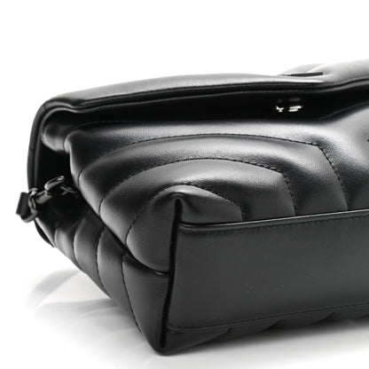 Saint Laurent Calfskin Y Quilted Monogram Toy Loulou Crossbody Bag Black 9 of 11