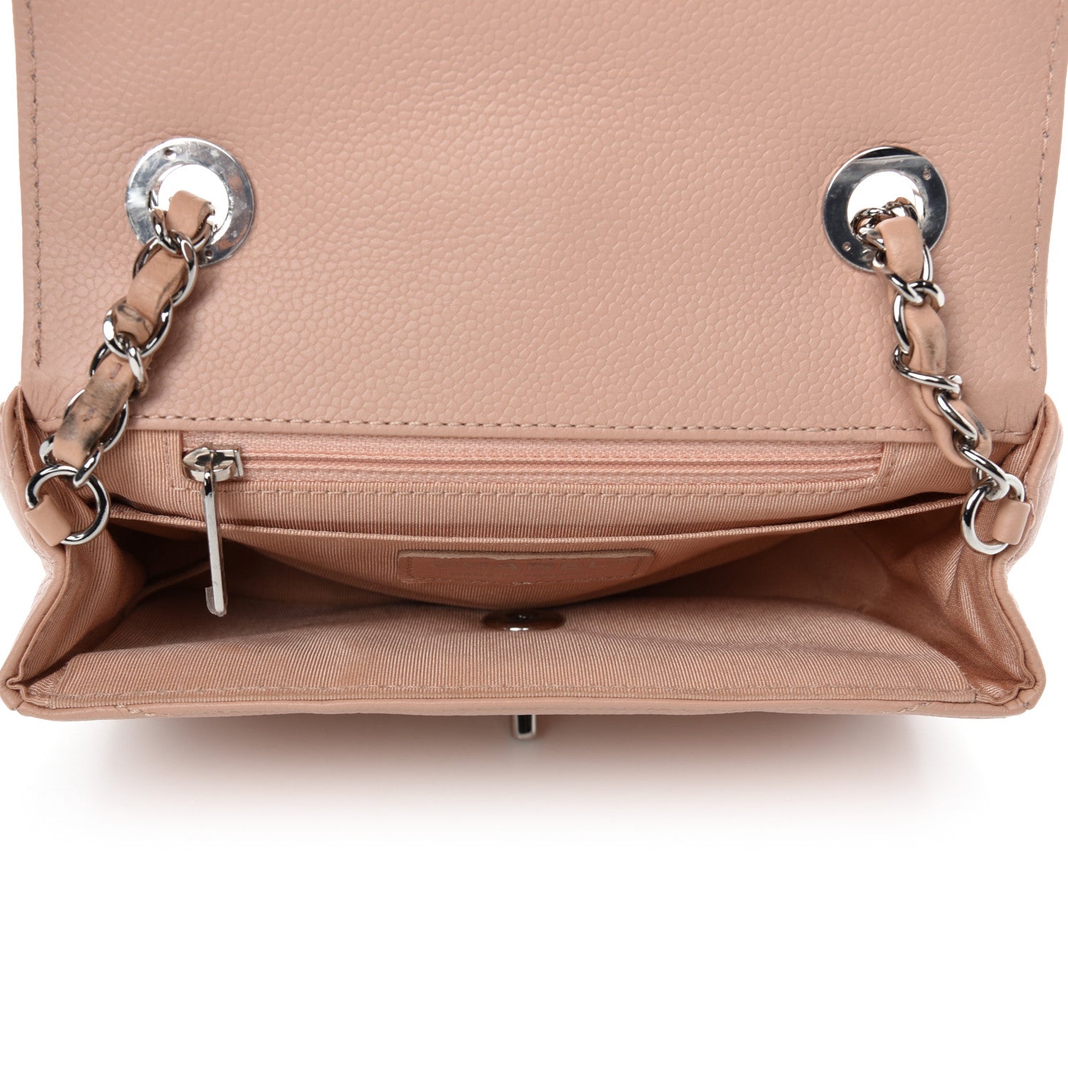 Chanel Caviar Chevron Quilted Small Single Flap Light Pink 5 of 12