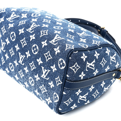 Louis Vuitton Monogram Jacquard Denim Speedy Bandouliere 25 Bleu 11 of 11