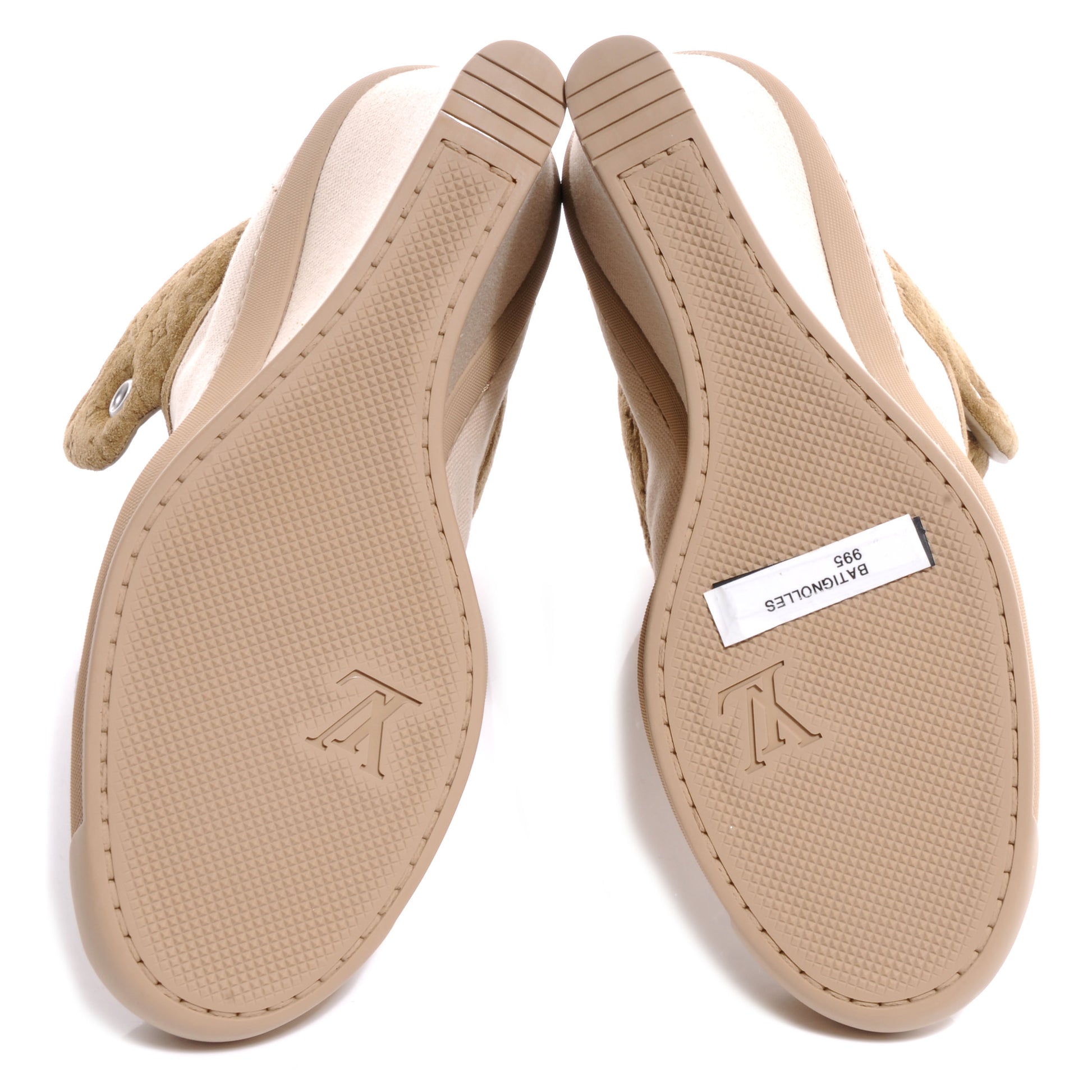Louis Vuitton Suede Batignolles Wedges 36.5 Beige 5 of 6