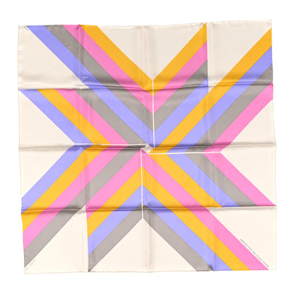 Hermes Silk Centered Rhyme de Elaine Lustig Cohen Scarf 90 Creme Jaune Rose 1 of 4