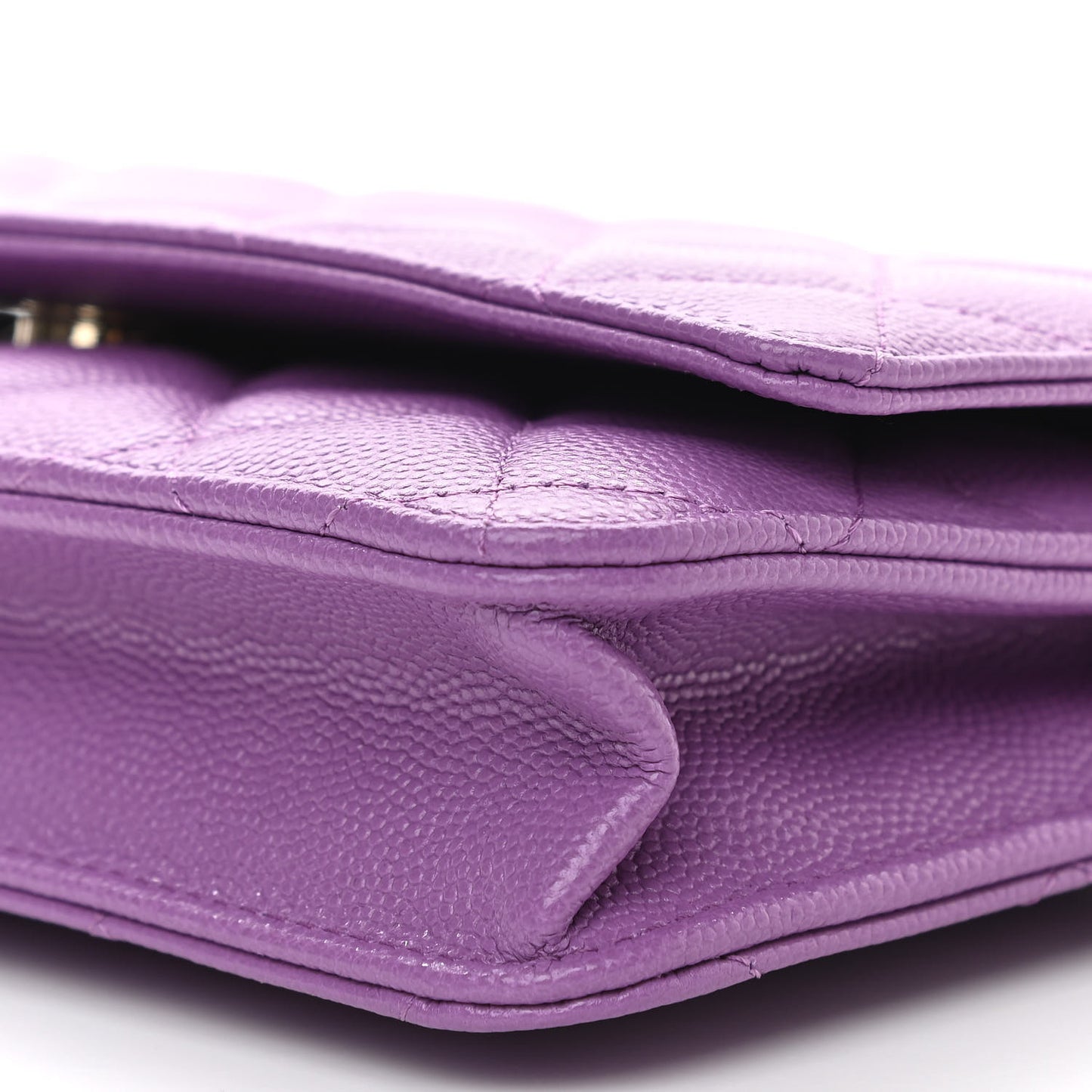 Caviar Quilted Wallet On Chain WOC Purple