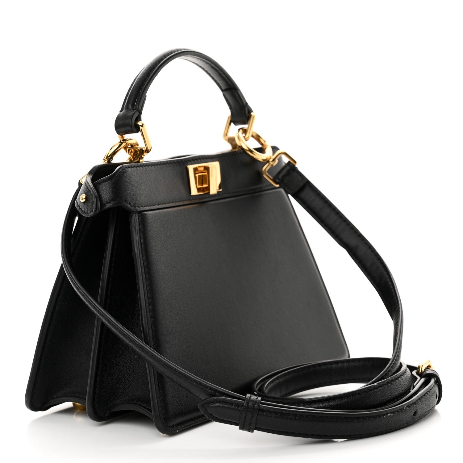 Fendi Shiny Nappa Petite Peekaboo I SEE U Satchel Black 3 of 16