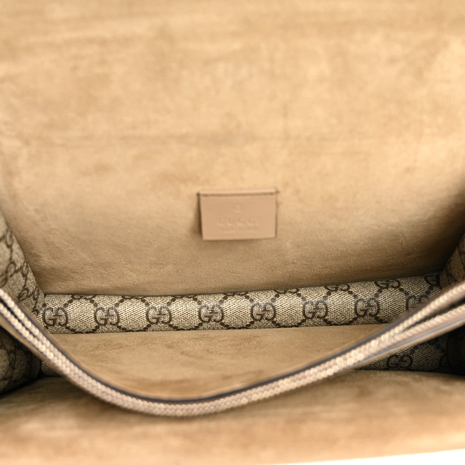 Gucci GG Supreme Monogram Suede Small Dionysus Shoulder Bag Beige Ebony Taupe 5 of 10