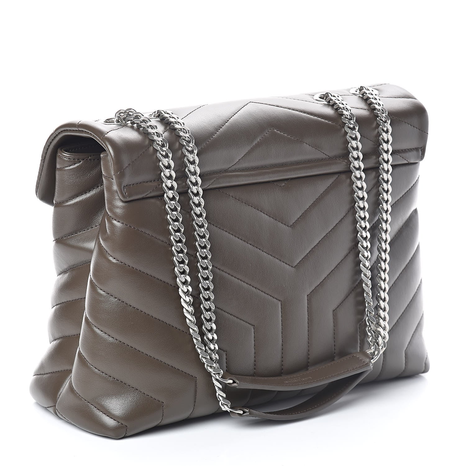 Saint Laurent Calfskin Y Quilted Monogram Medium Loulou Chain Satchel Faggio 3 of 9