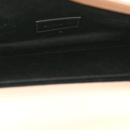 Saint Laurent Grain De Poudre Matelasse Chevron Monogram Envelope Clutch Dark Beige 5 of 12