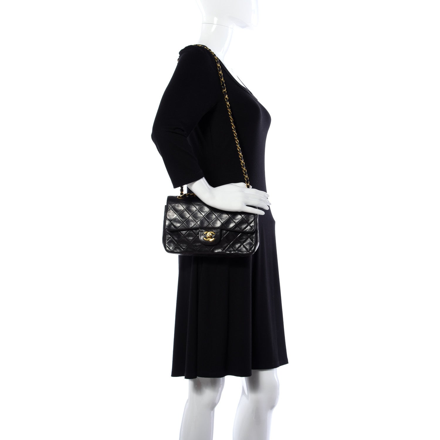 Chanel Lambskin Quilted Small Double Flap Black 2 of 18