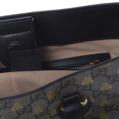 Gucci Soft GG Supreme Monogram Bees Small Crossbody Tote Beige Oro Black 8 of 9