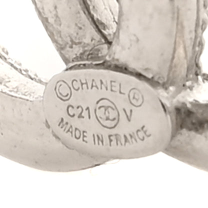 Chanel Crystal CC Coco Flapper Earrings Silver 4 of 6
