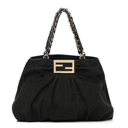 Fendi Zucca Enamel Mia Tote Black 1 of 14
