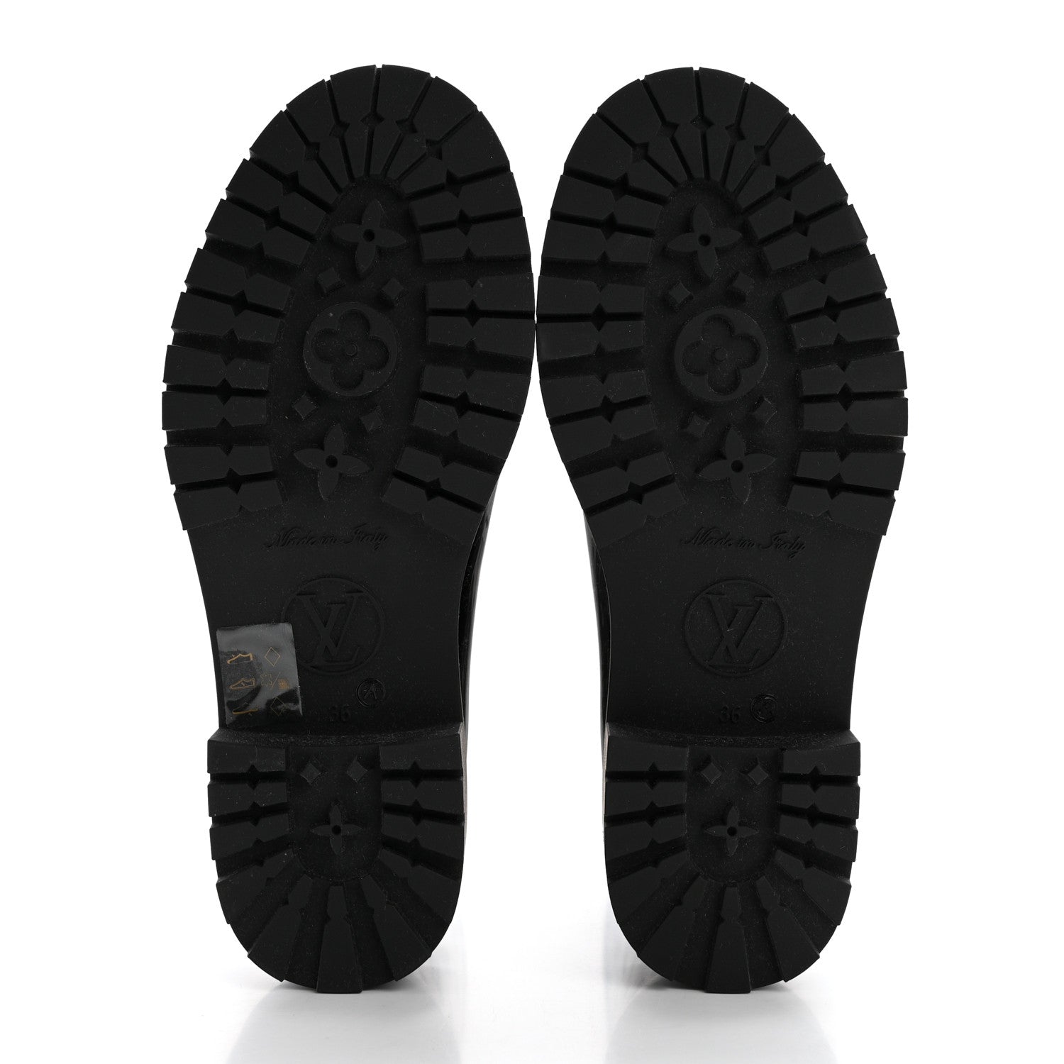 Louis Vuitton Rubber Embossed Monogram Drops Flat Half Boots 36 Black 5 of 7