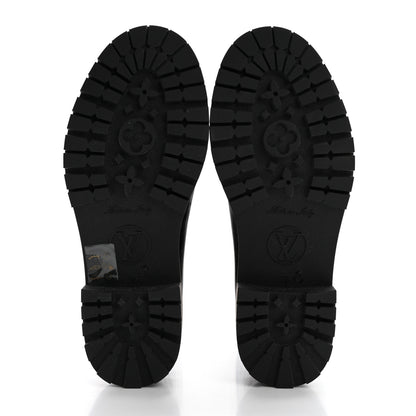 Louis Vuitton Rubber Embossed Monogram Drops Flat Half Boots 36 Black 5 of 7