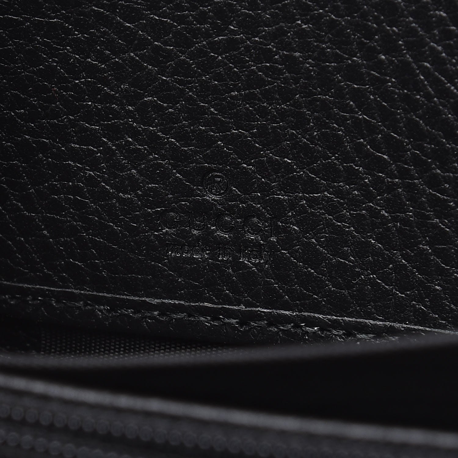 Gucci Calfskin Butterfly Zip Around Wallet Black 5 of 11