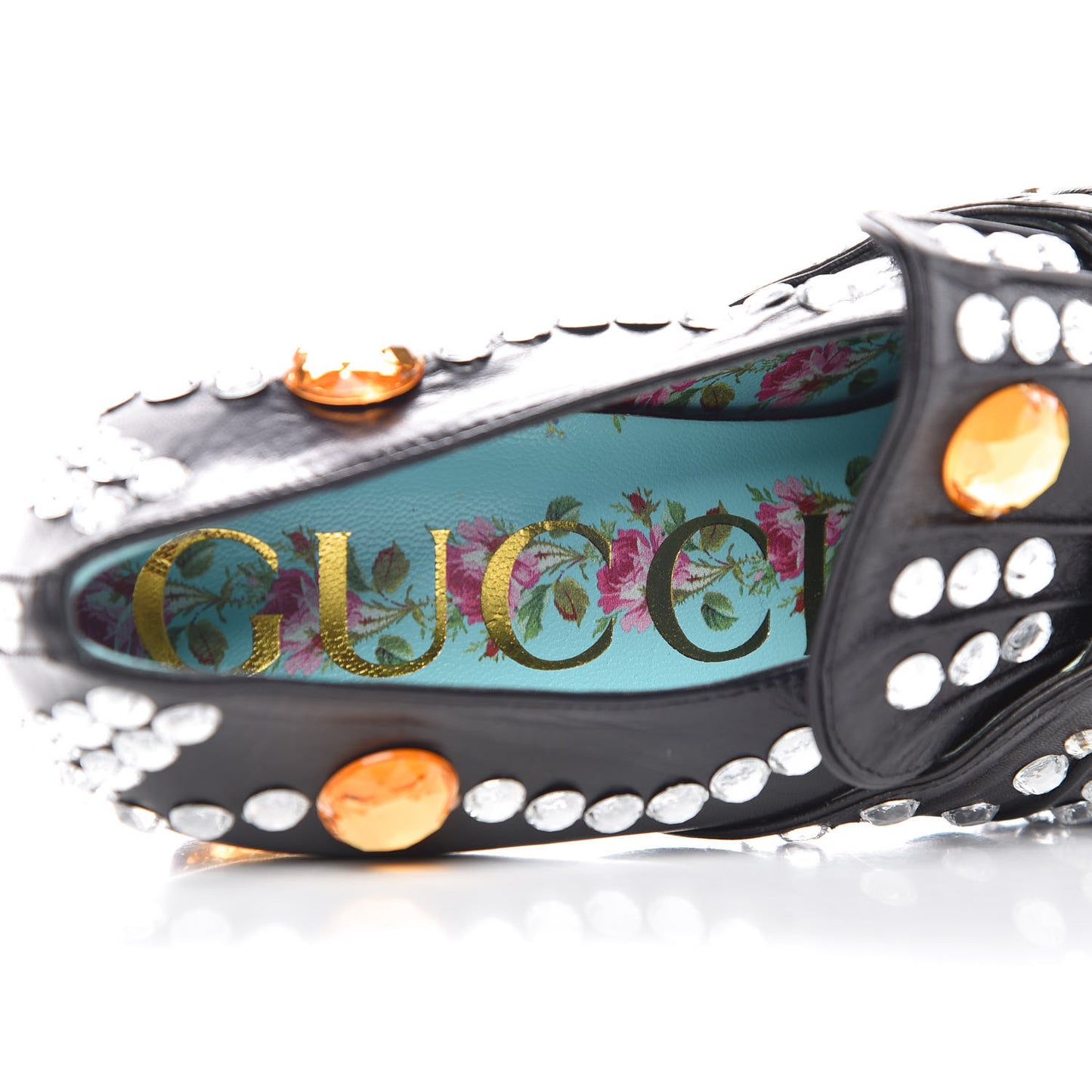 Malaga Kid Crystal Amilna Platform Loafer 38 Black