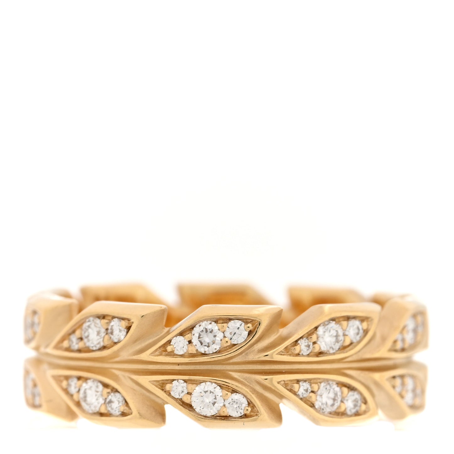 18K Yellow Gold Diamond Victoria Vine Band Ring 53 6.5