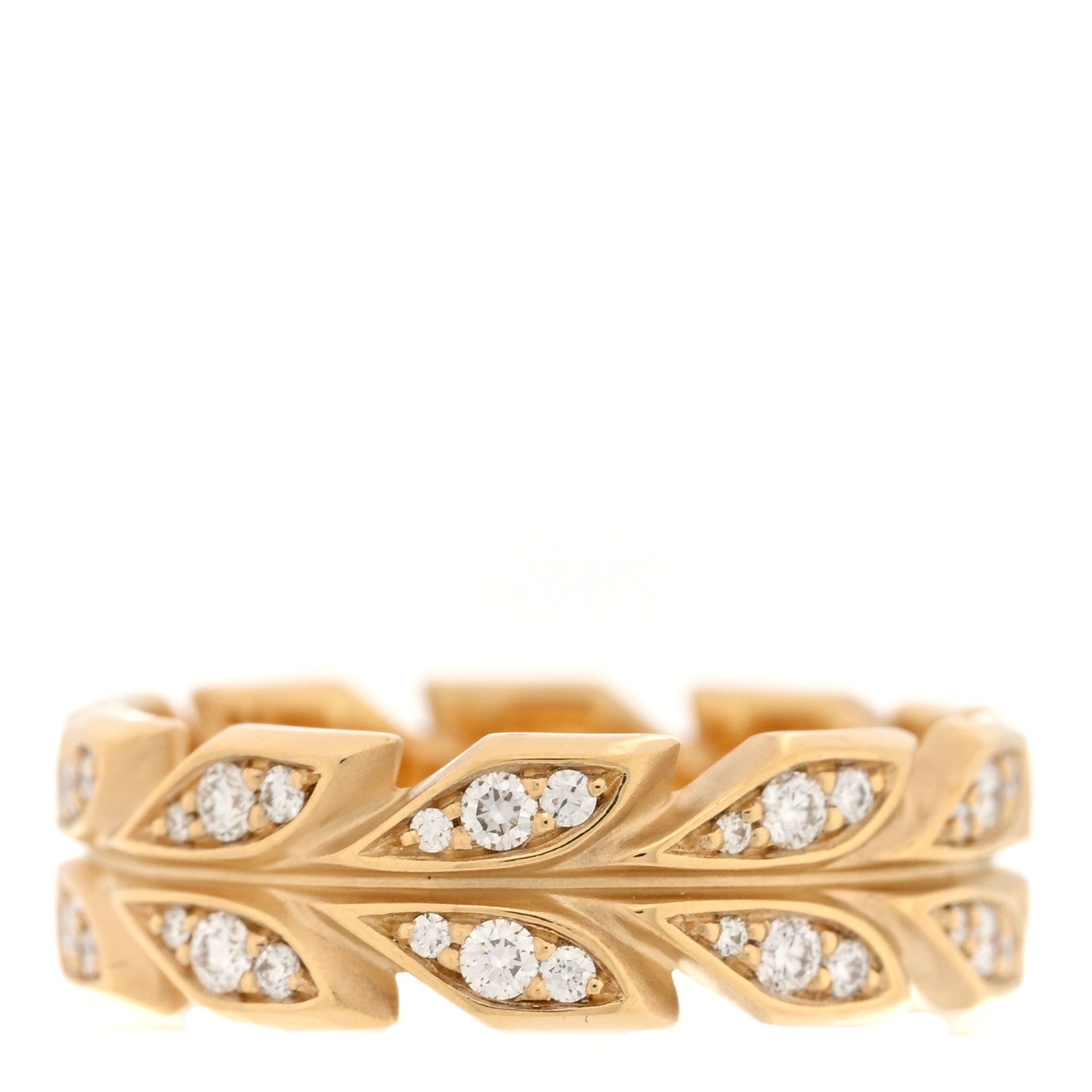 Tiffany 18K Yellow Gold Diamond Victoria Vine Band Ring 53 6.5 3 of 6