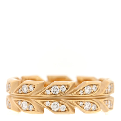 Tiffany 18K Yellow Gold Diamond Victoria Vine Band Ring 53 6.5 3 of 6