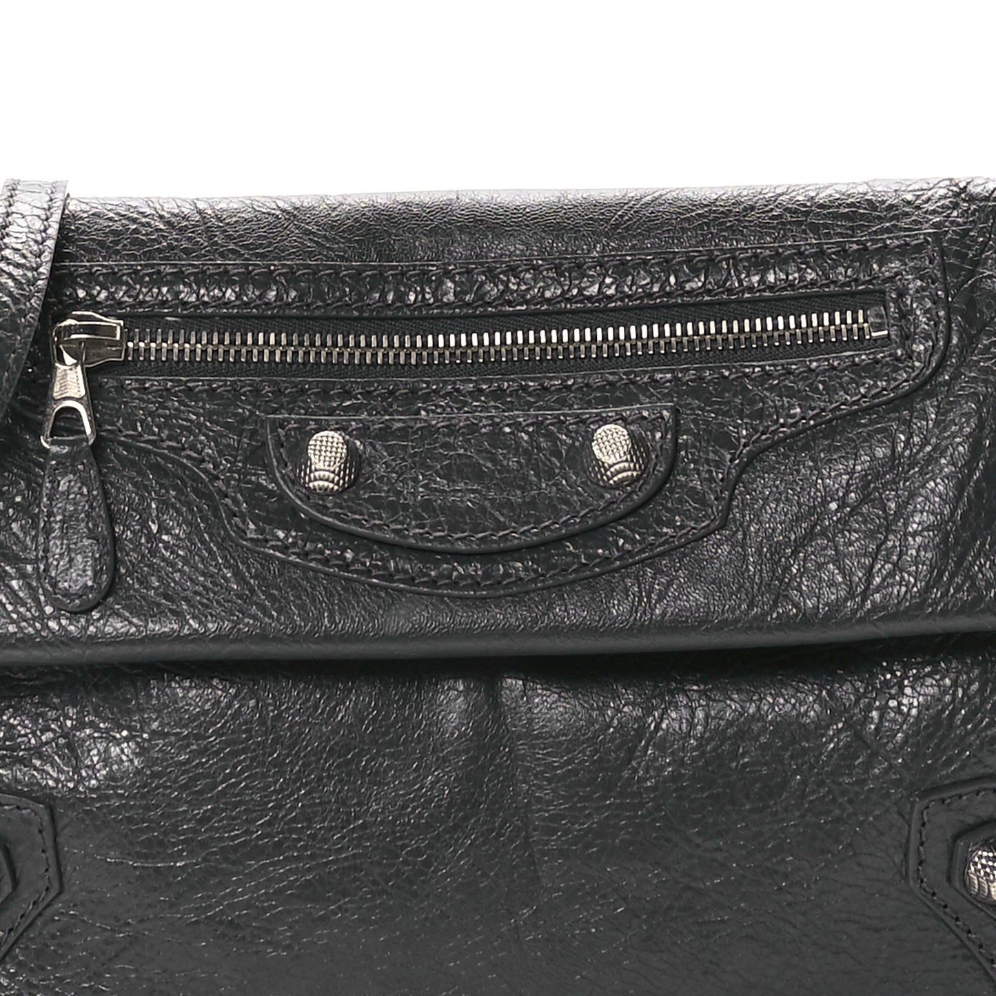 Agneau Giant 12 Silver Hardware Envelope Strap Clutch  Gris Fossile