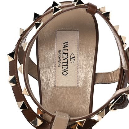 Valentino Garavani Pebbled Calfskin Rockstud Ankle Strap 65mm Pumps 38.5 Cuoio 7 of 8