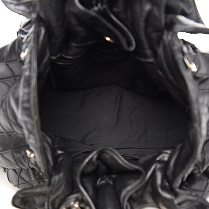 Christian Dior Lambskin Cannage Drawstring Bag Black 4 of 11
