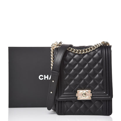 Chanel Calfskin Quilted North South Boy Flap Black 8 of 8