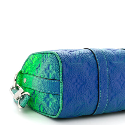 Louis Vuitton Taurillon Illusion Keepall XS Bleu Vert 8 of 9