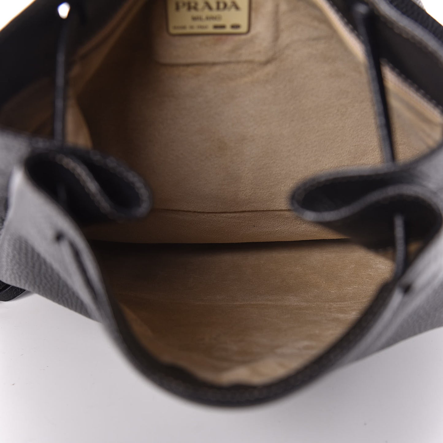 Cervo Deerskin Embossed Logo Fringe Backpack Black