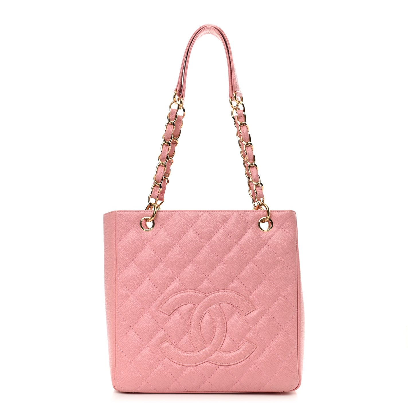 Caviar Quilted Petit Shopping Tote PST Pink