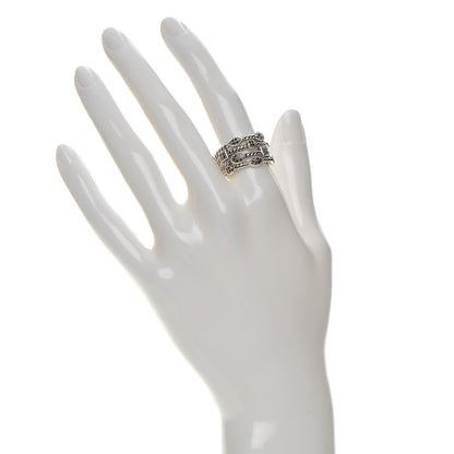 David Yurman Sterling Silver Black Diamond Confetti 4 Row Ring 55.5 7.5 2 of 5