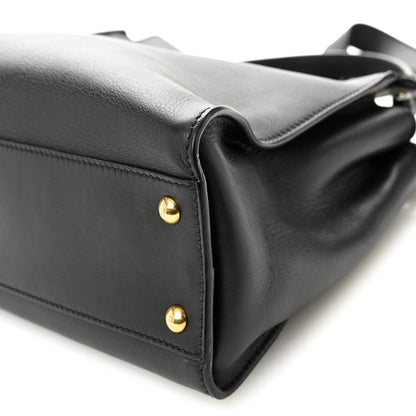 Fendi Vitello Seta Shiny Nappa Medium Peekaboo Iconic Satchel Black 10 of 10