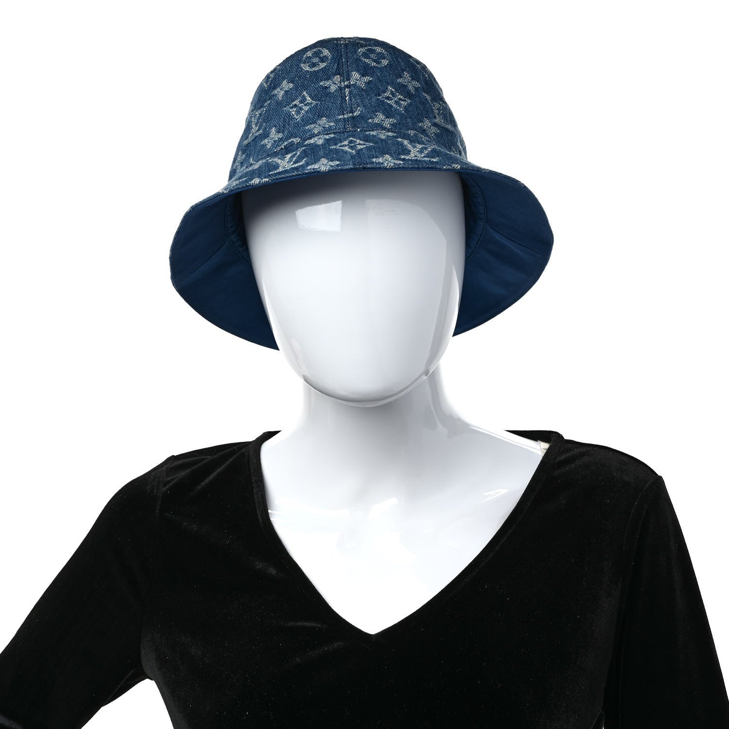 Louis Vuitton Monogram Denim Transformable Bob Bucket Hat 58 Blue 1 of 8