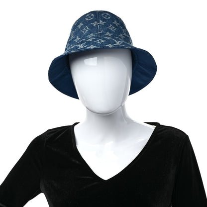 Louis Vuitton Monogram Denim Transformable Bob Bucket Hat 58 Blue 1 of 8
