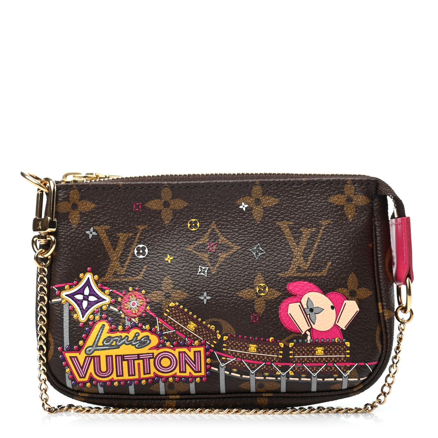 Monogram 2020 Christmas Animation Roller Coaster Mini Pochette Accessories Pivoine