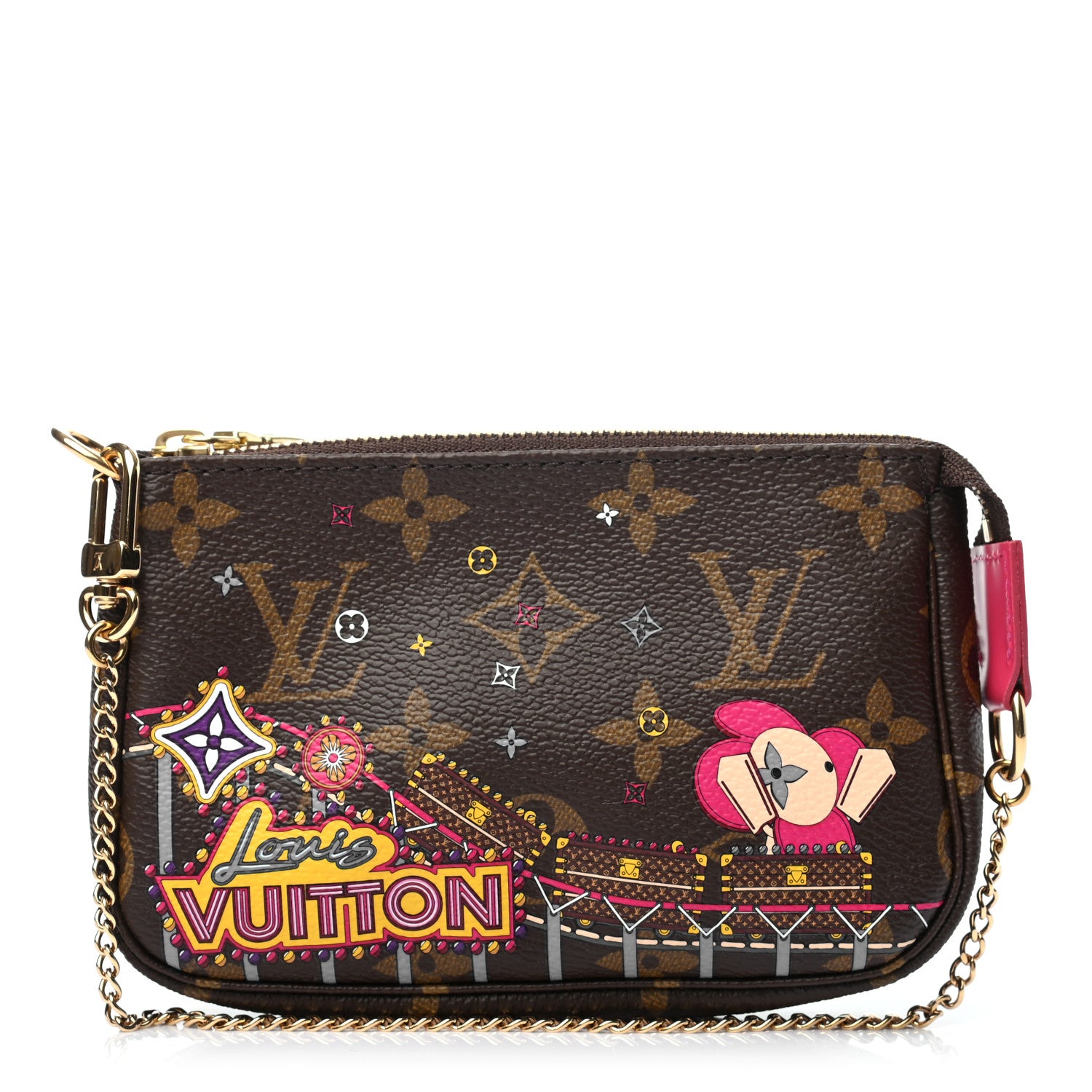 Louis Vuitton Monogram 2020 Christmas Animation Roller Coaster Mini Pochette Accessories Pivoine 1 of 7