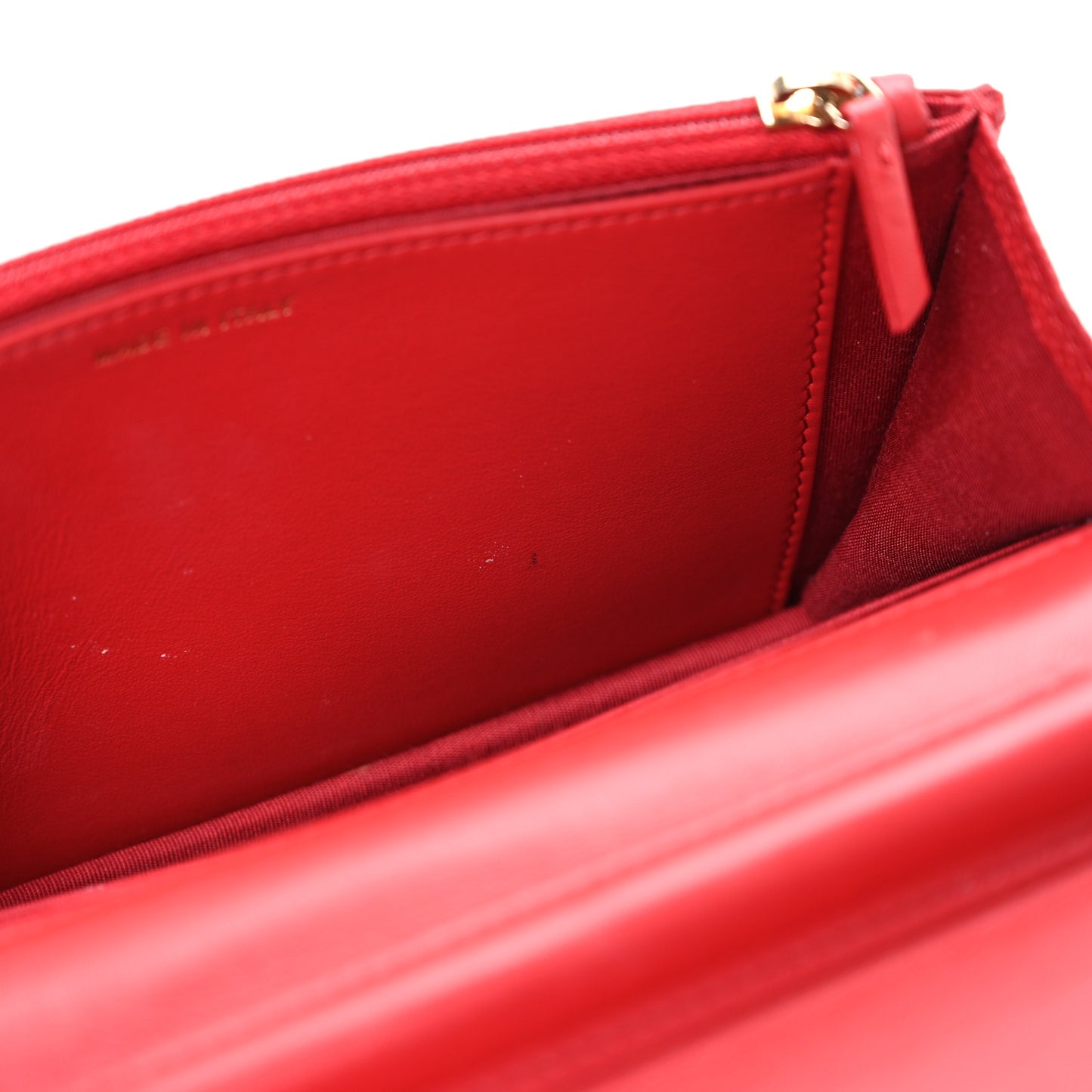 Caviar Quilted Boy Wallet On Chain WOC Red
