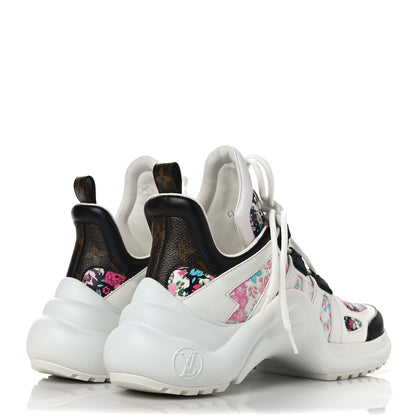 Louis Vuitton Flower Printed Calfskin Monogram LV Archlight Sneakers 36 Black Rose 4 of 8