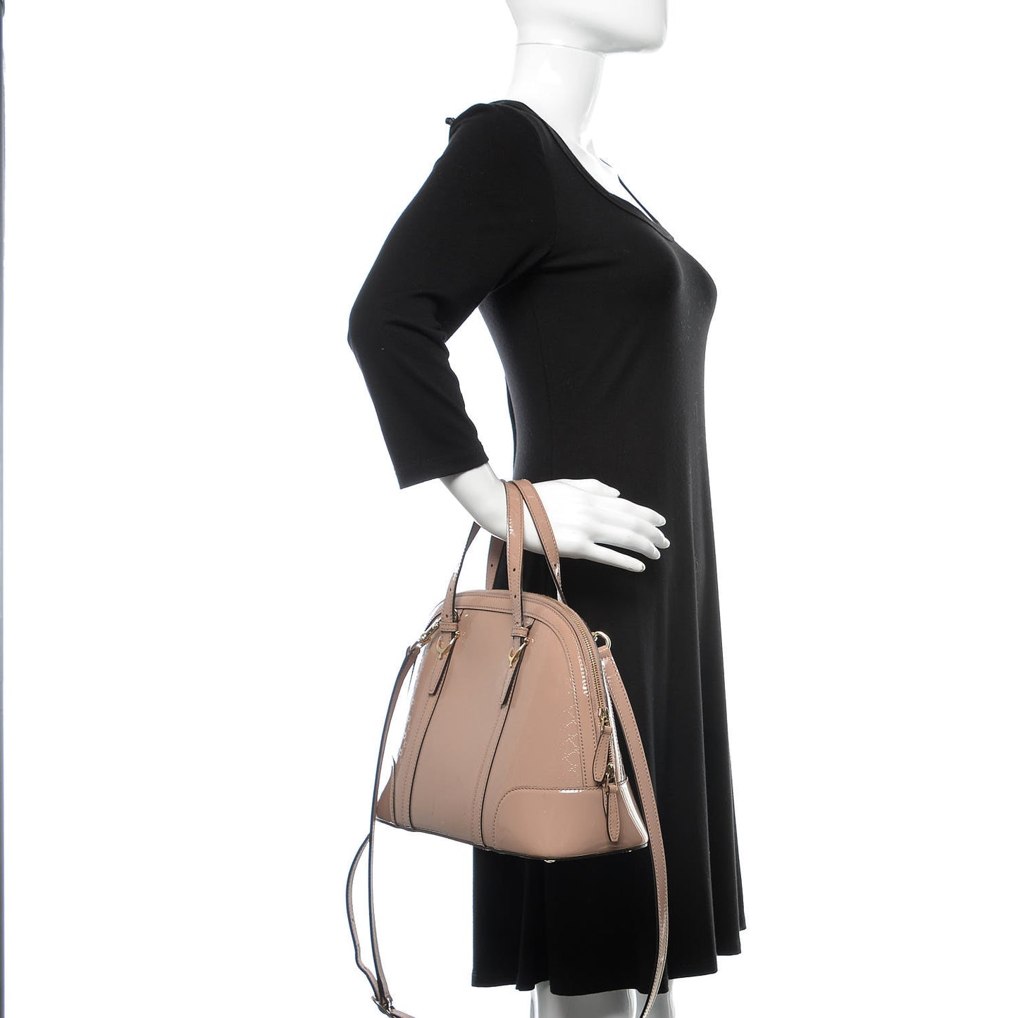Patent Microguccissima Small Nice Top Handle Dome Bag Dark Cipria