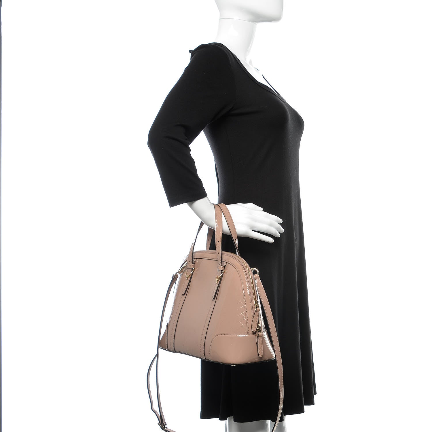 Gucci Patent Microguccissima Small Nice Top Handle Dome Bag Dark Cipria 2 of 20