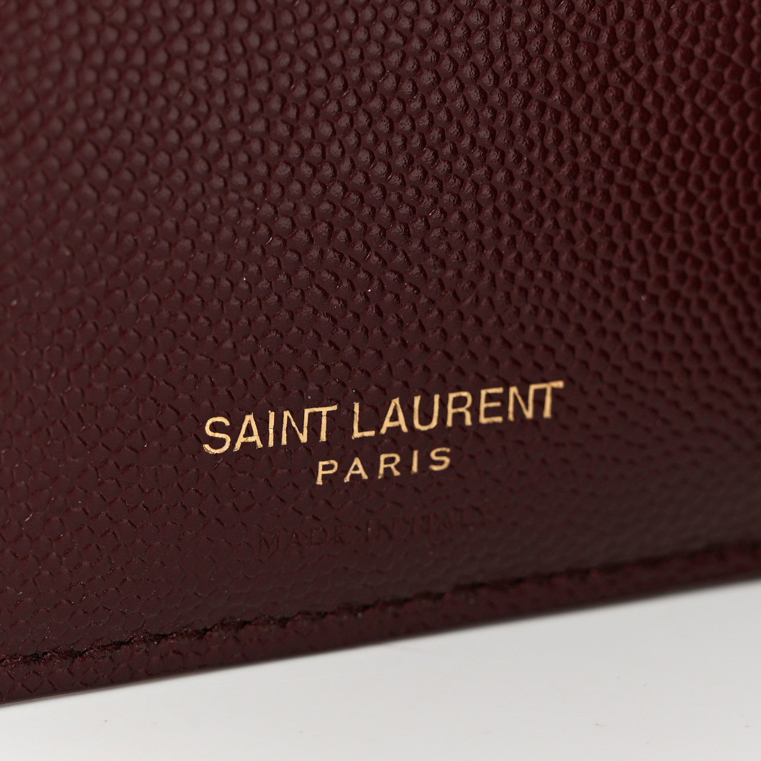 Saint Laurent Grain De Poudre Matelasse Chevron Monogram Zipped Two-Part Wallet Rouge Legion 6 of 7