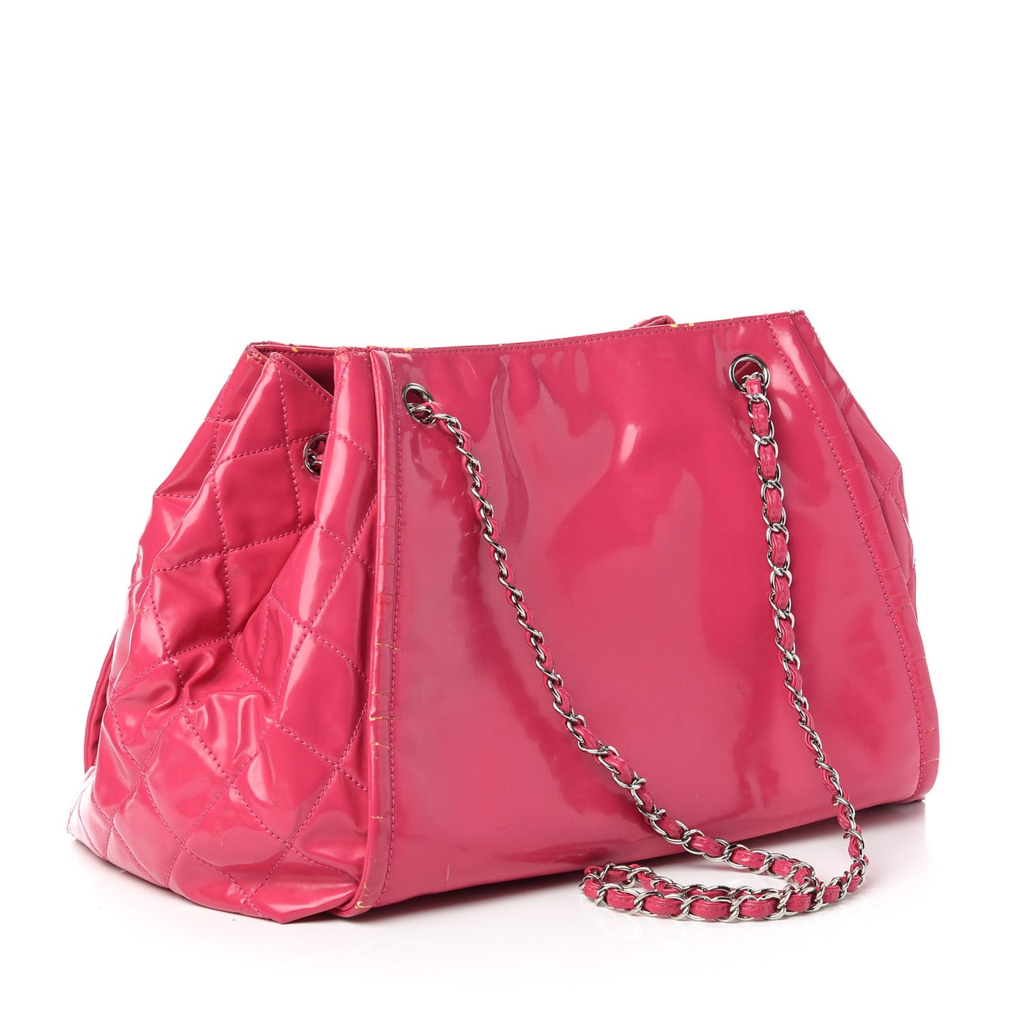 Vinyl Lipstick Ligne Accordion Tote Pink