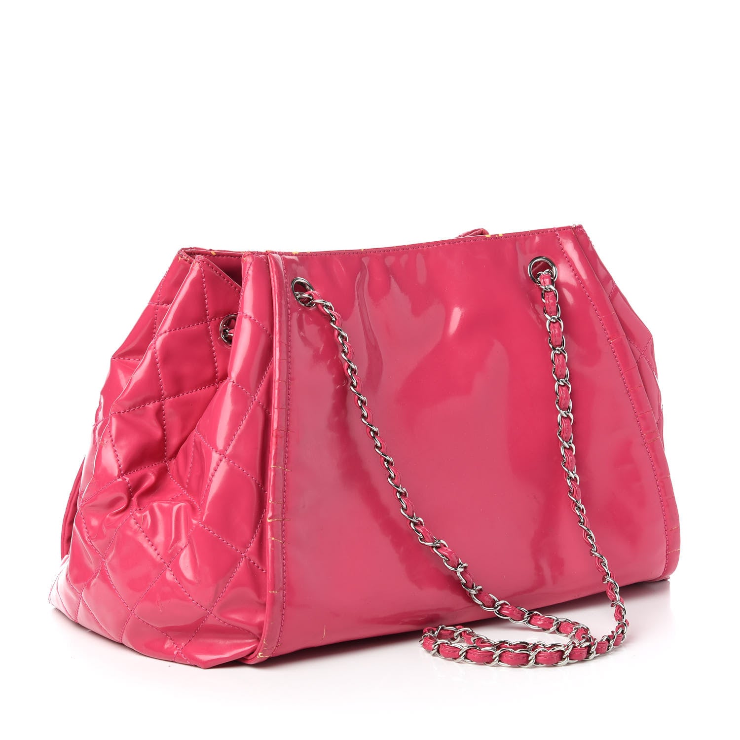 Chanel Vinyl Lipstick Ligne Accordion Tote Pink 3 of 16