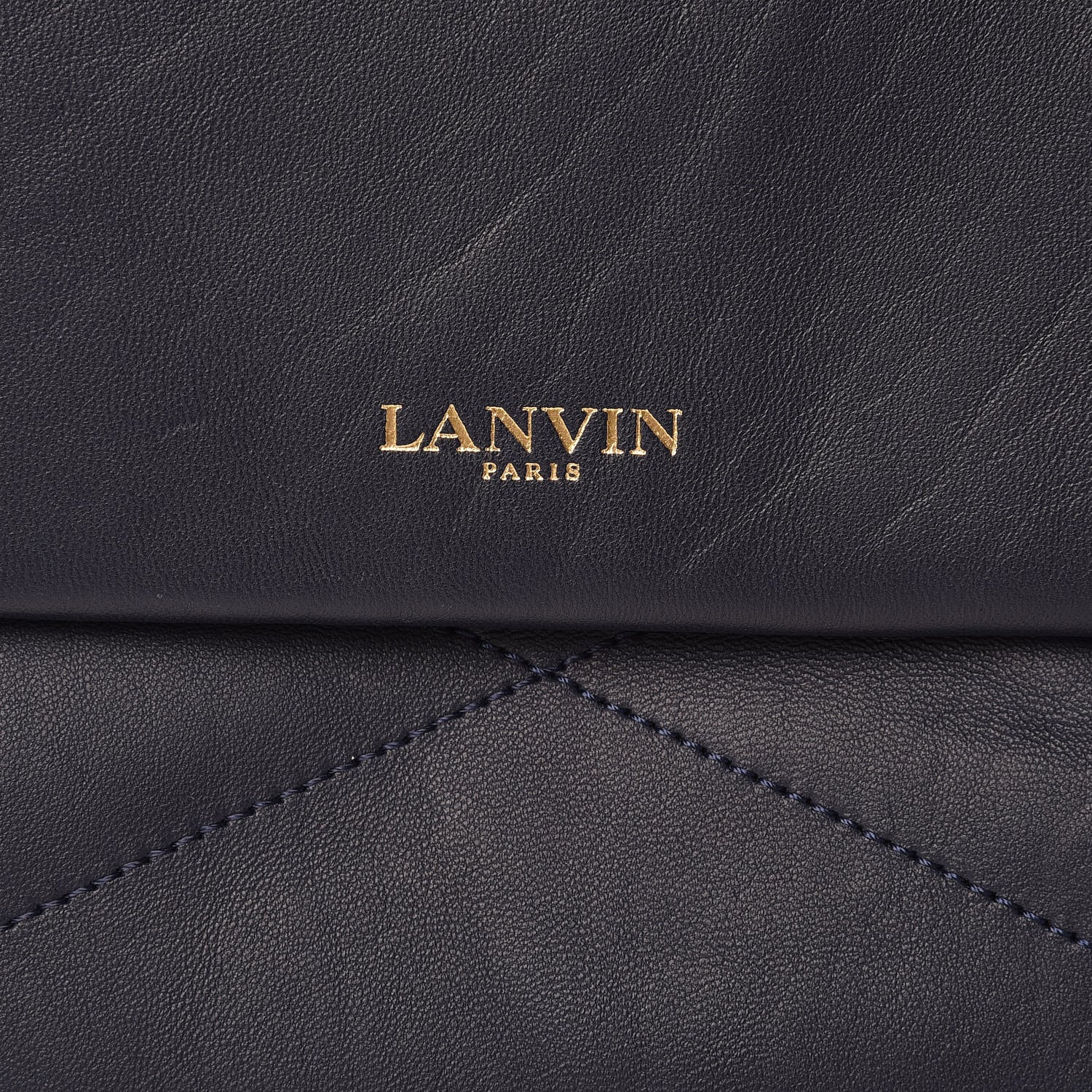 Lanvin Lambskin Quilted Medium Sugar Flap Shoulder Bag Navy 8 of 10