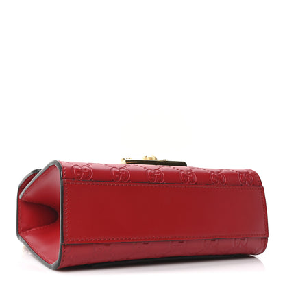 Gucci Guccissima Small Padlock Shoulder Bag Hibiscus Red 4 of 10