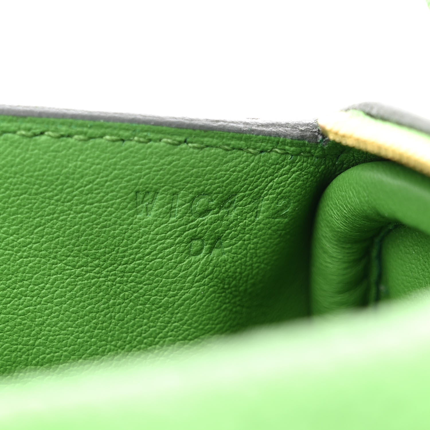 Hermes Taurillon Clemence Mini Lindy 20 Vert Yucca 7 of 11