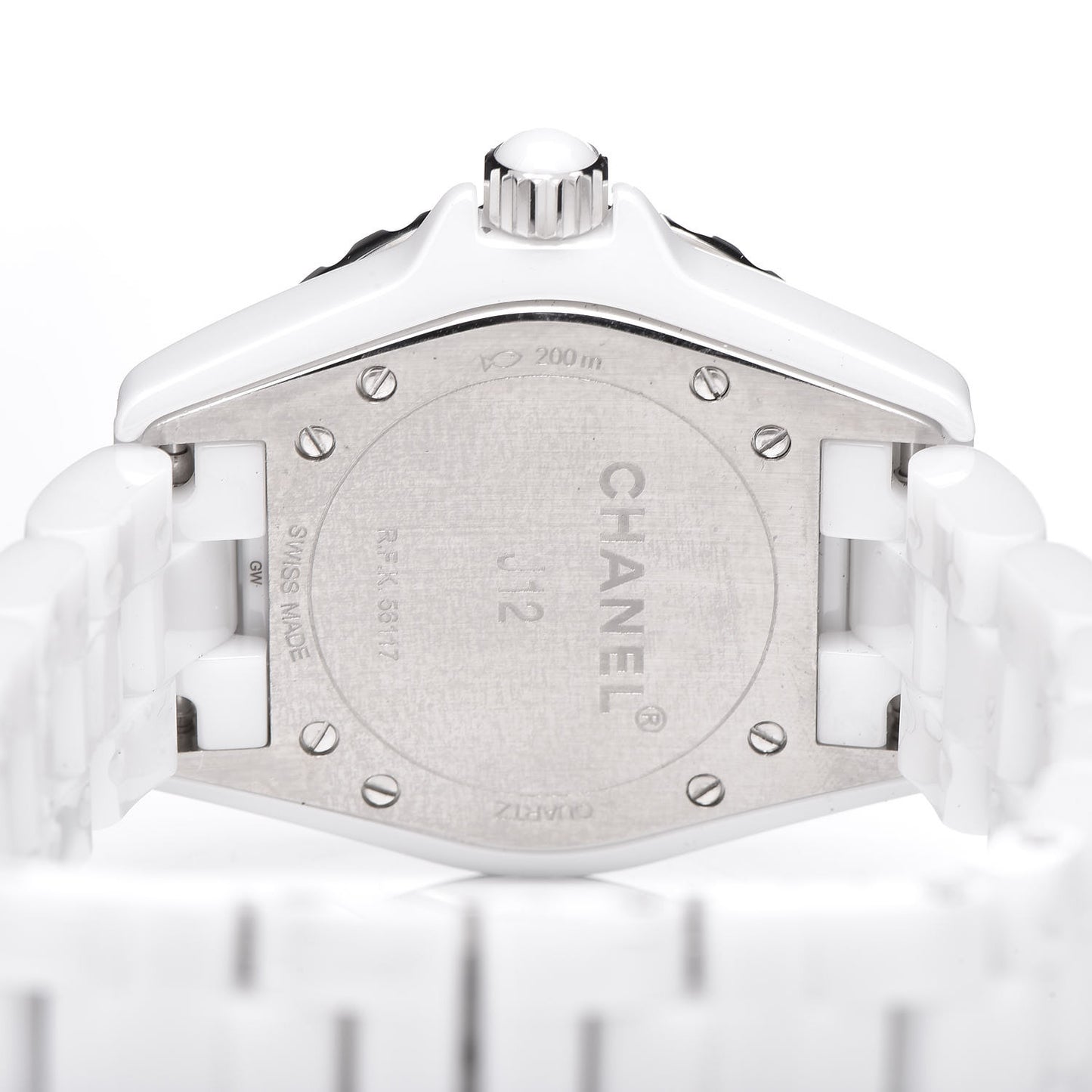 Stainless Steel Ceramic 33mm J12 Quartz Watch White