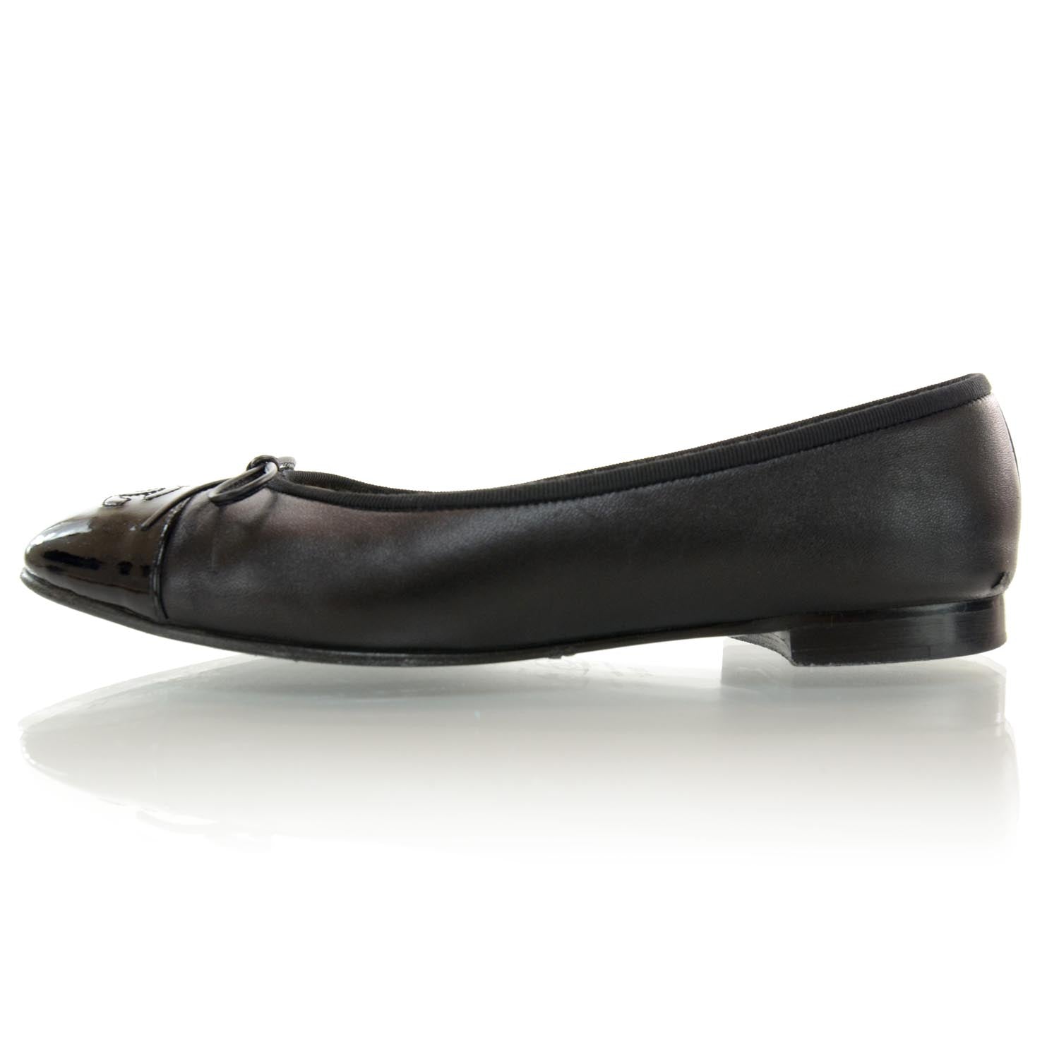 Chanel Leather Classic CC Ballet Flats 39.5 Black 37346 – FASHIONPHILE