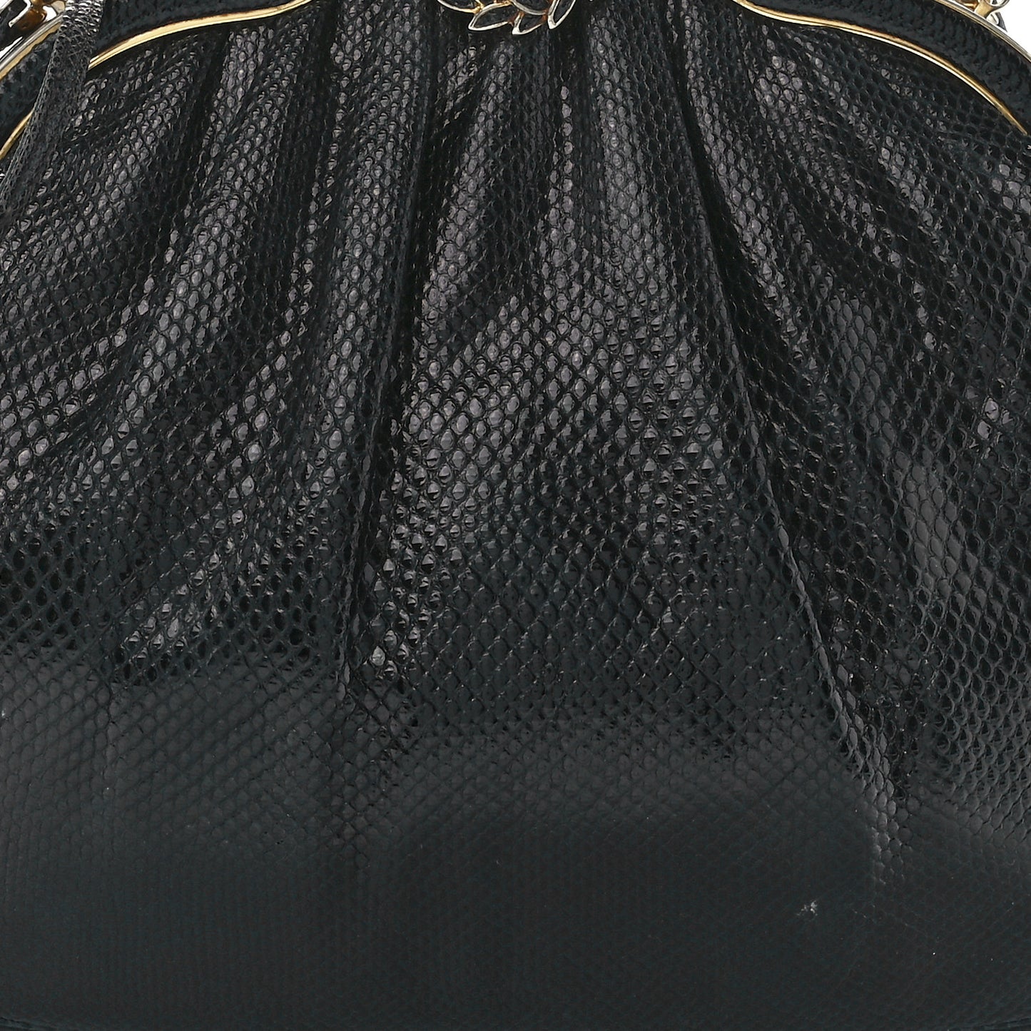 Snakeskin Crystal Evening Bag Black