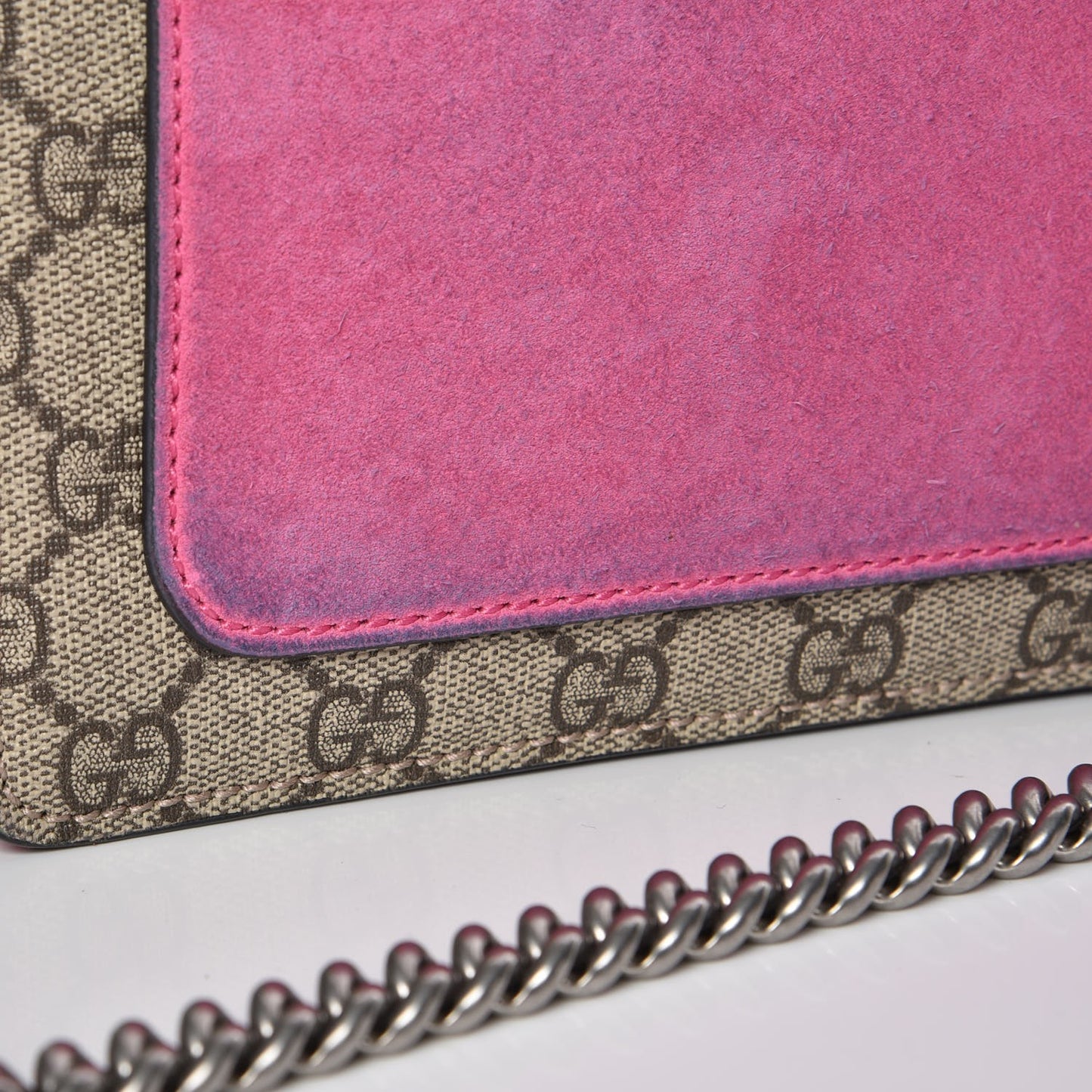 GG Supreme Monogram Suede Pierced Heart Embroidered Medium Dionysus Shoulder Bag Beige Ebony Pink Tropical Flower