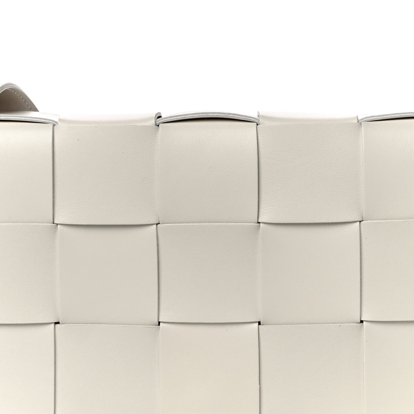 Lambskin Maxi Intrecciato Cassette Crossbody Bag White