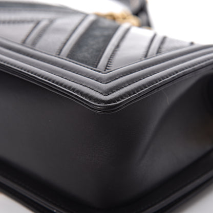 Chanel Caviar Suede Calfskin Chevron Medium Boy Flap Black 15 of 18